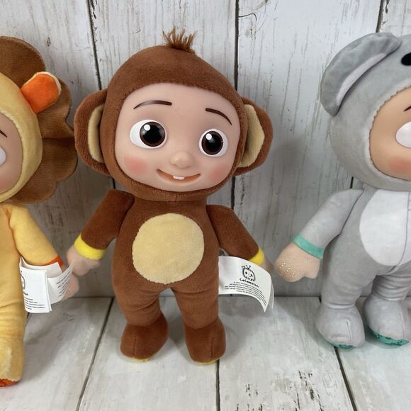 Cocomelon Little Plush, JJ Doll in Koala, Lion, & Monkey Outfit 8" - Lot Of 3 - Picture 3 of 9